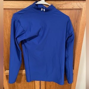 Men's Under Armour Coldgear Fitted Mock Turtleneck Royal Blue